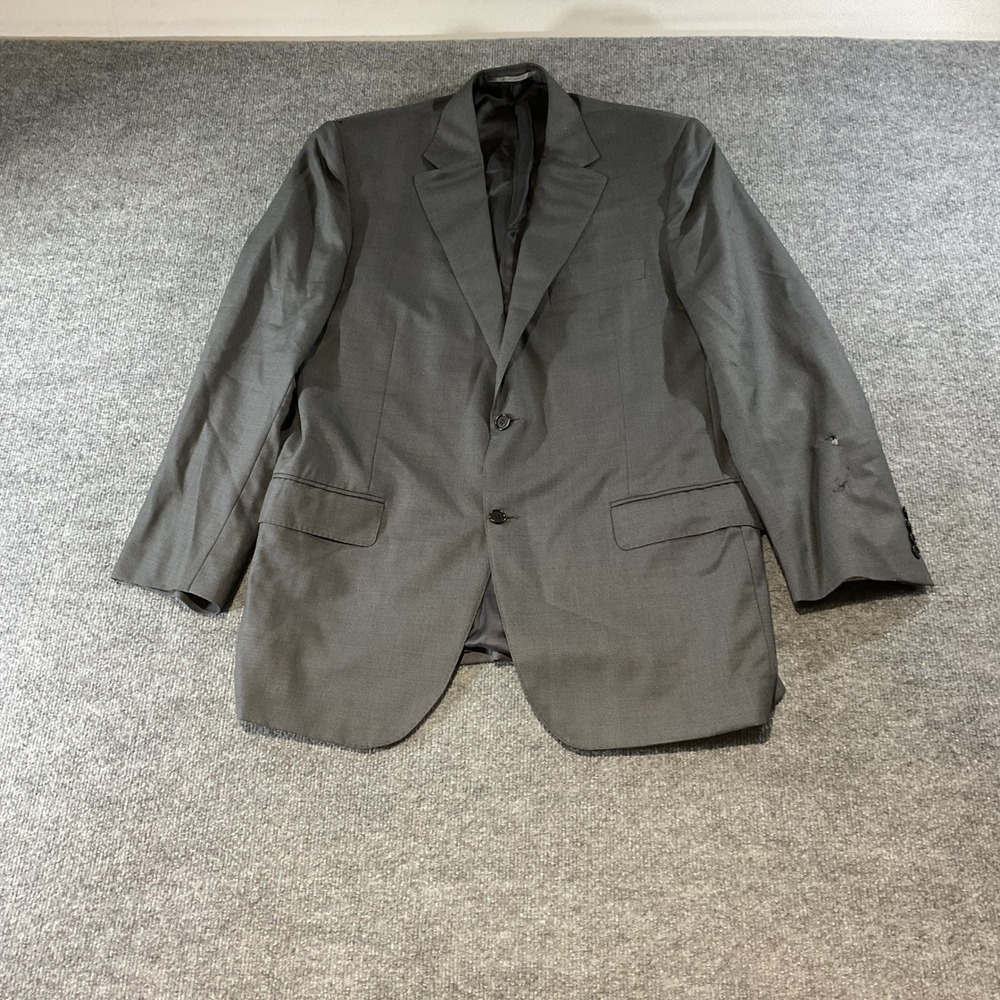 Canali 1934 Mens Grey Textured Two Button Blazer Sport Coat Made in Italy silk